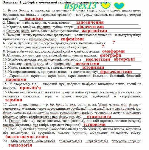 ДОБЕРІТЬ МОВОЗНАВЧІ ТЕРМІНИ ДО ПОДАНИХ ПРИКЛАДІВ