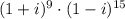 (1+i)^9\cdot (1-i)^{15}