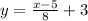 y=\frac{x-5}{8} +3\\