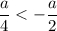 \displaystyle\frac{a}{4} < - \displaystyle\frac{a}{2}